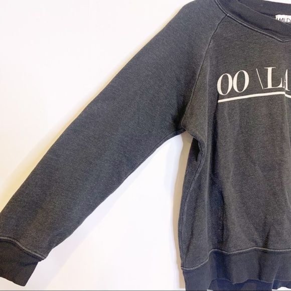 Wildfox Dark Grey Oo La La Graphic Front Long Sleeve Crewneck Sweatshirt Small - Picture 6 of 11